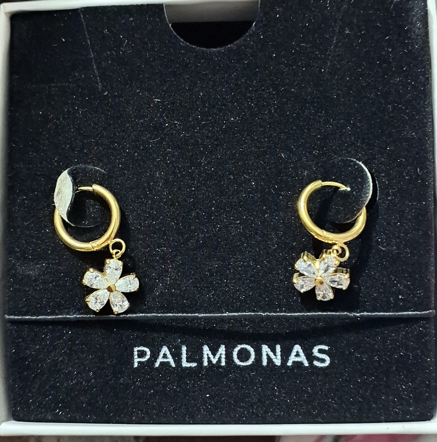 Customer photo review of Gilded Garden Drop Hoops