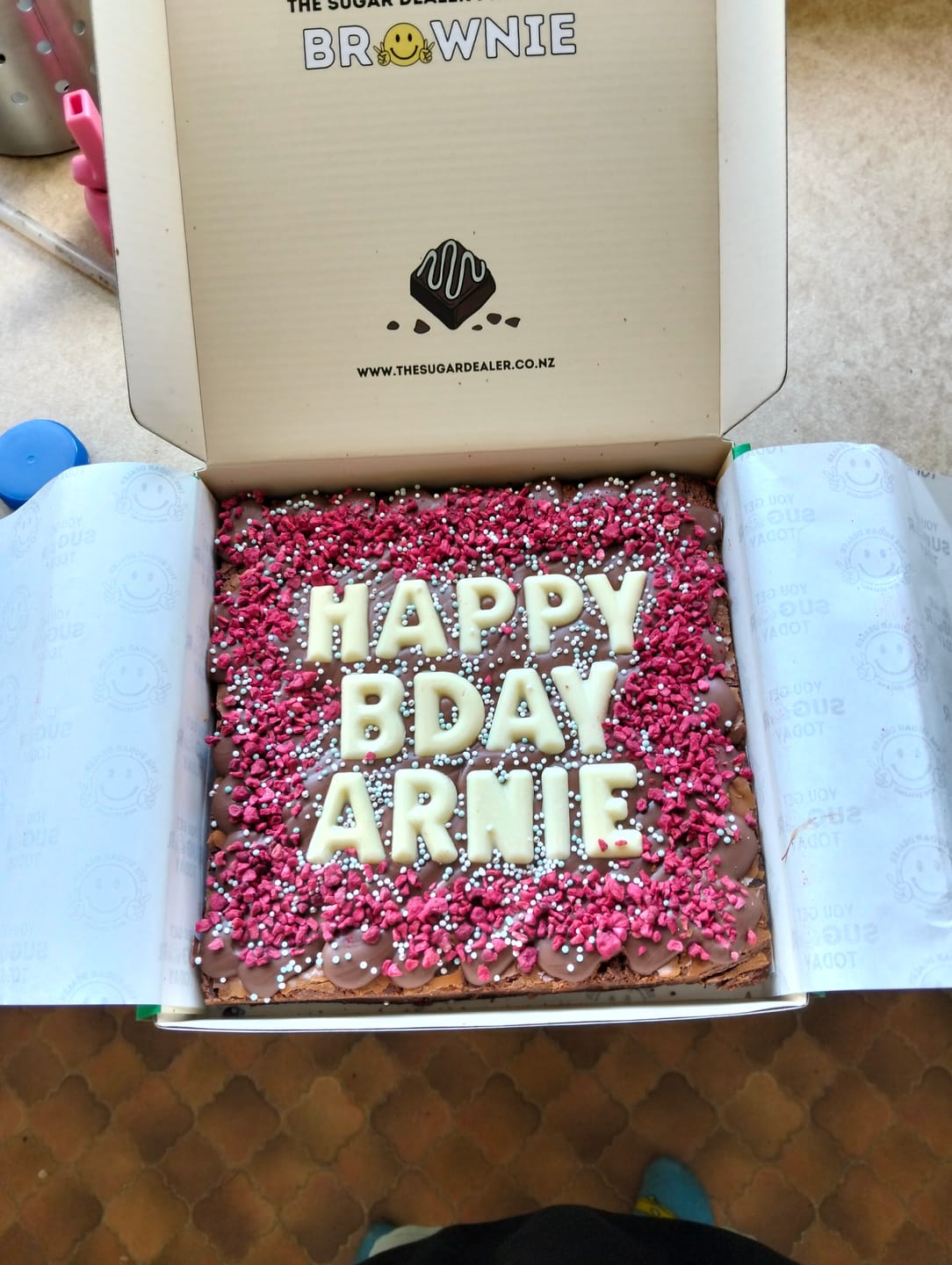 Customer photo review of OG custom message brownie