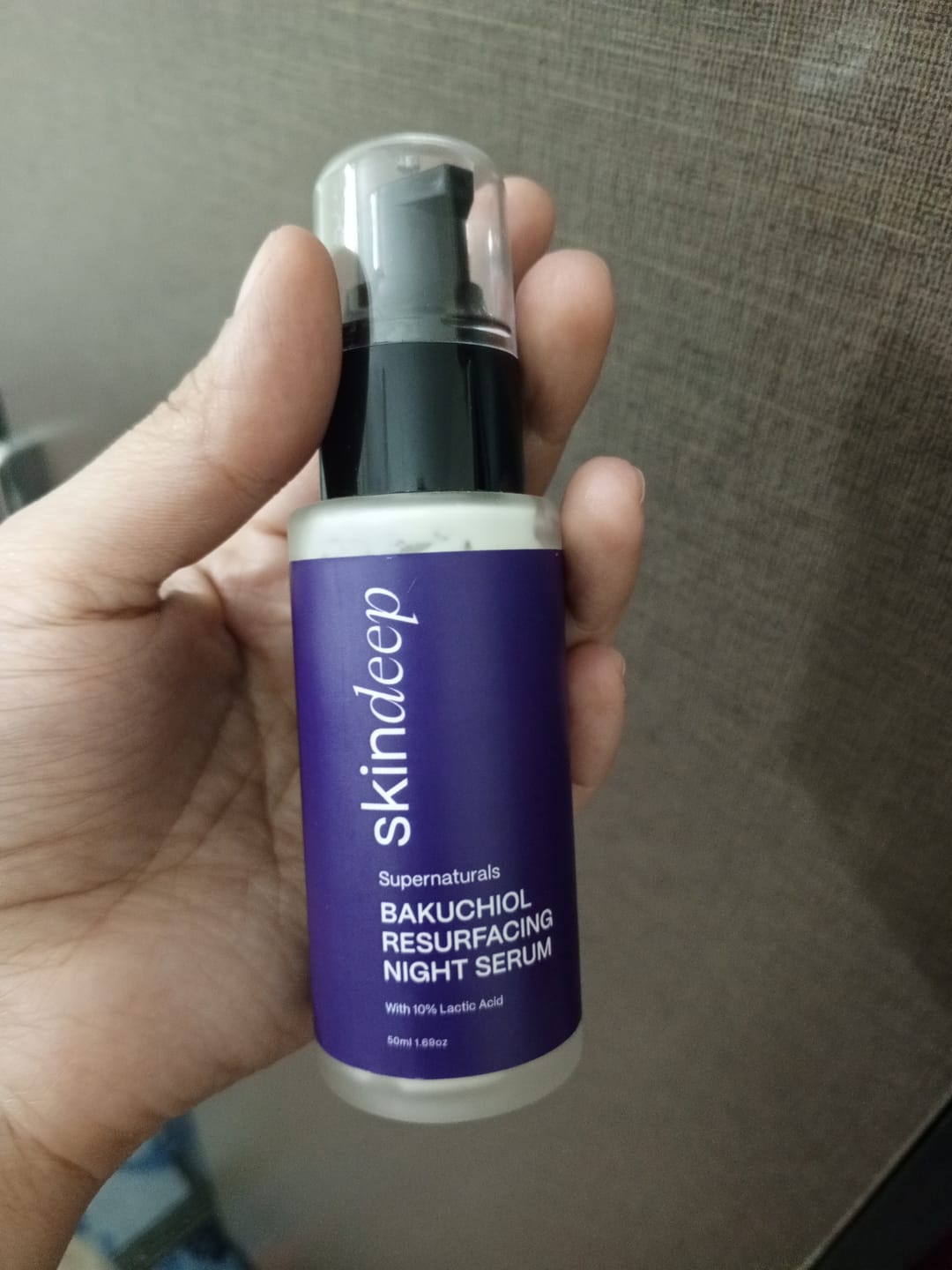 Customer photo review of BAKUCHIOL RESURFACING NIGHT SERUM - with 10% Lactic Acid