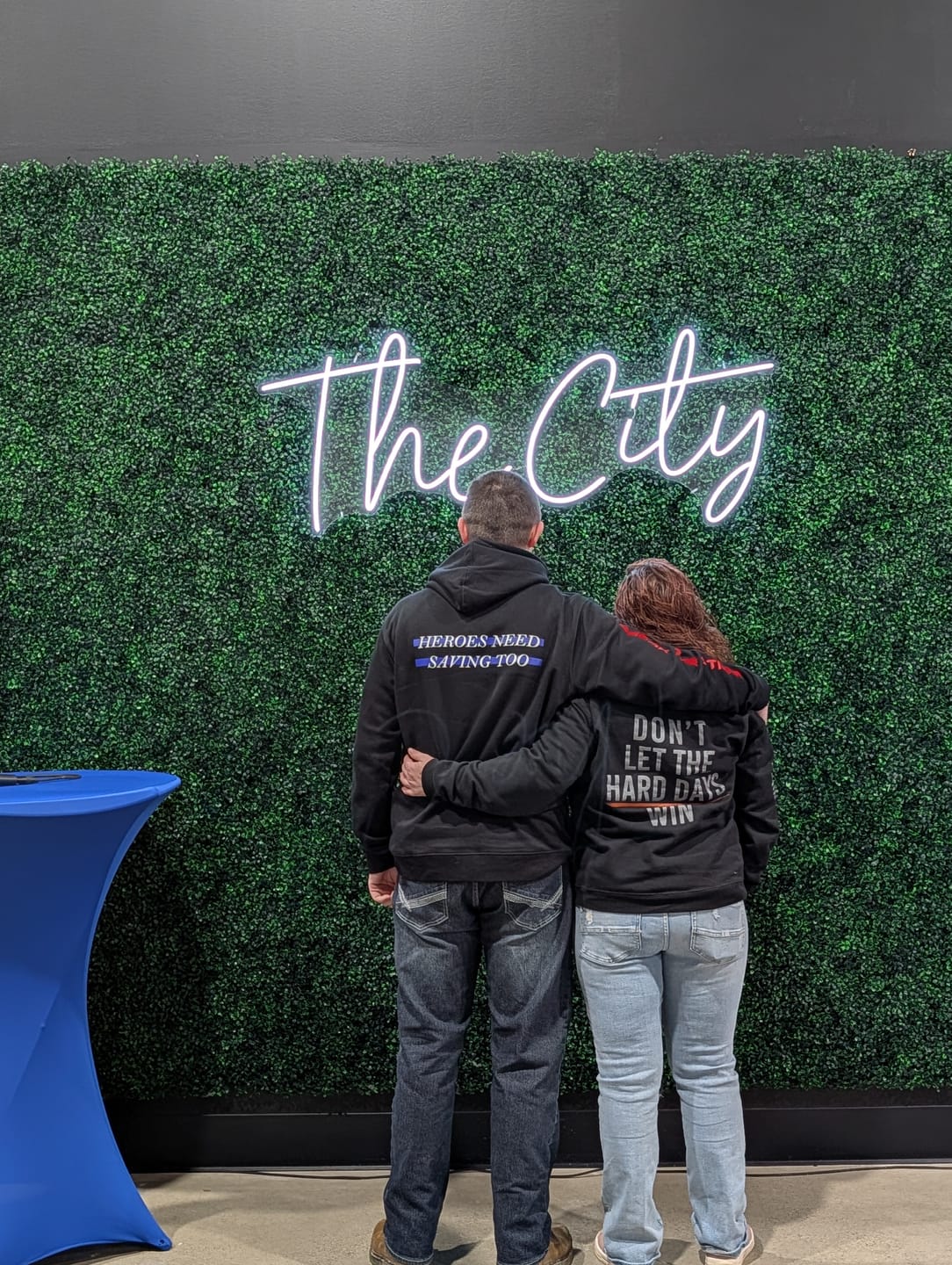 Customer photo review of Stigma-Breaking Hoodie- Blue Line