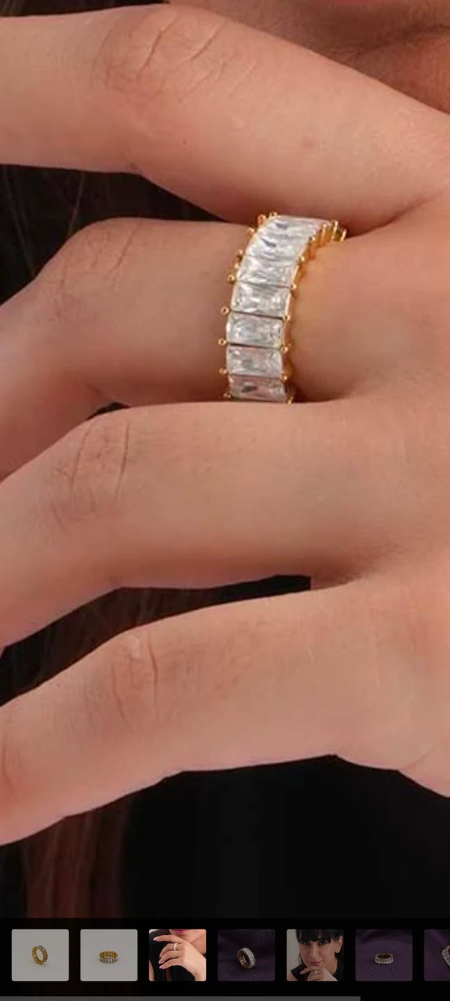 Customer photo review of Radiant White Stone Band Ring