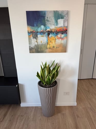 Customer photo review of Astratto Ocra e Blu