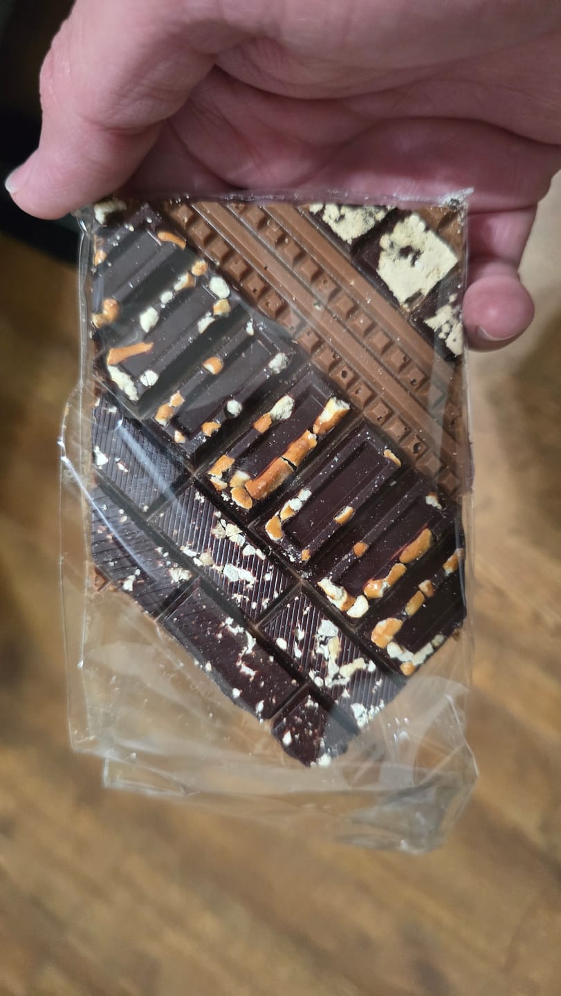 Customer photo review of Peanut Butter Pretzel Artisan Chocolate Bar