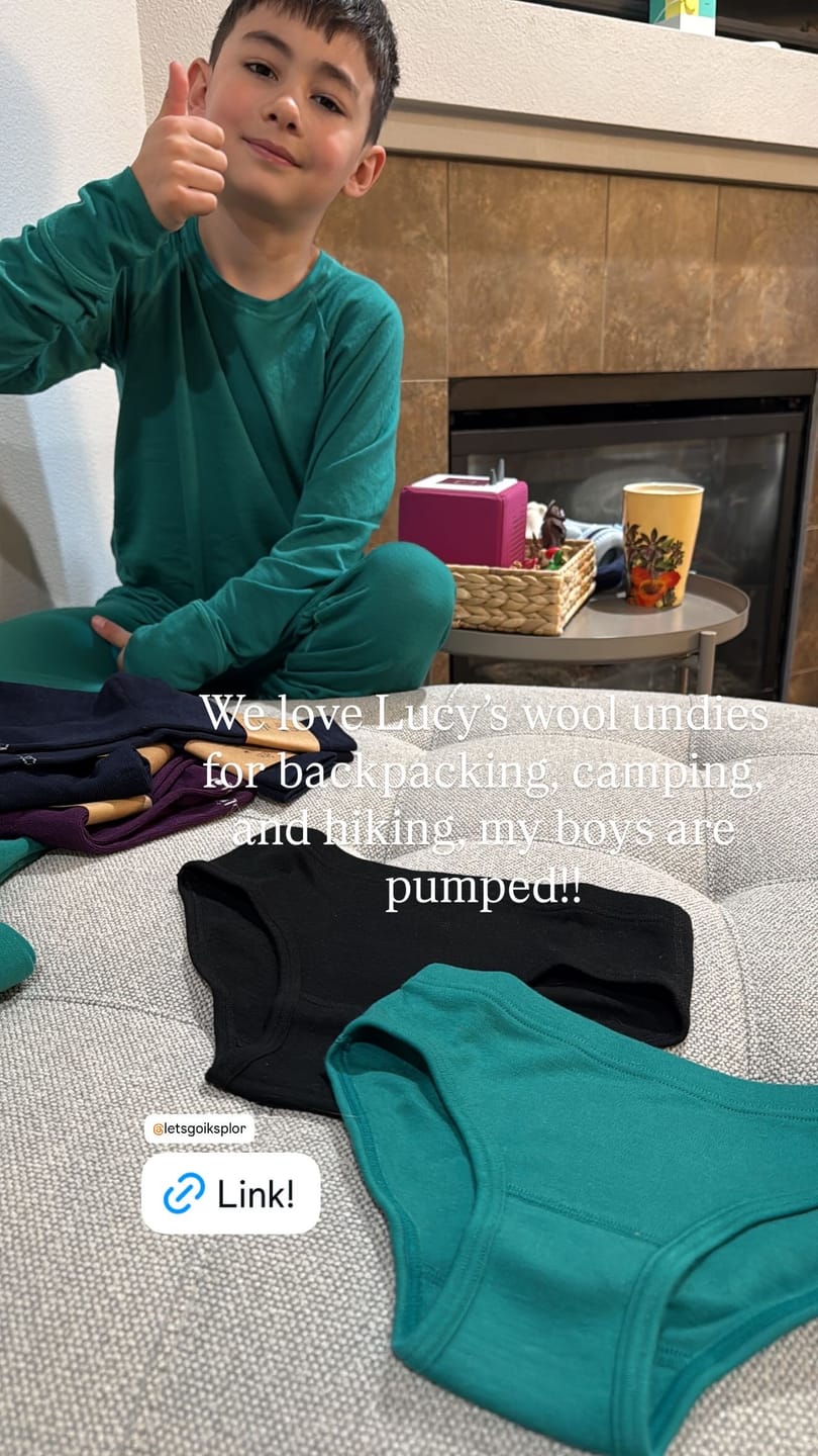 Customer photo review of Kids Merino Underwear Briefs