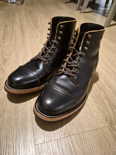 Customer photo review of CapToe Service Boot -luosjiet®boots - Black TeaCore Full Grain Cowhide