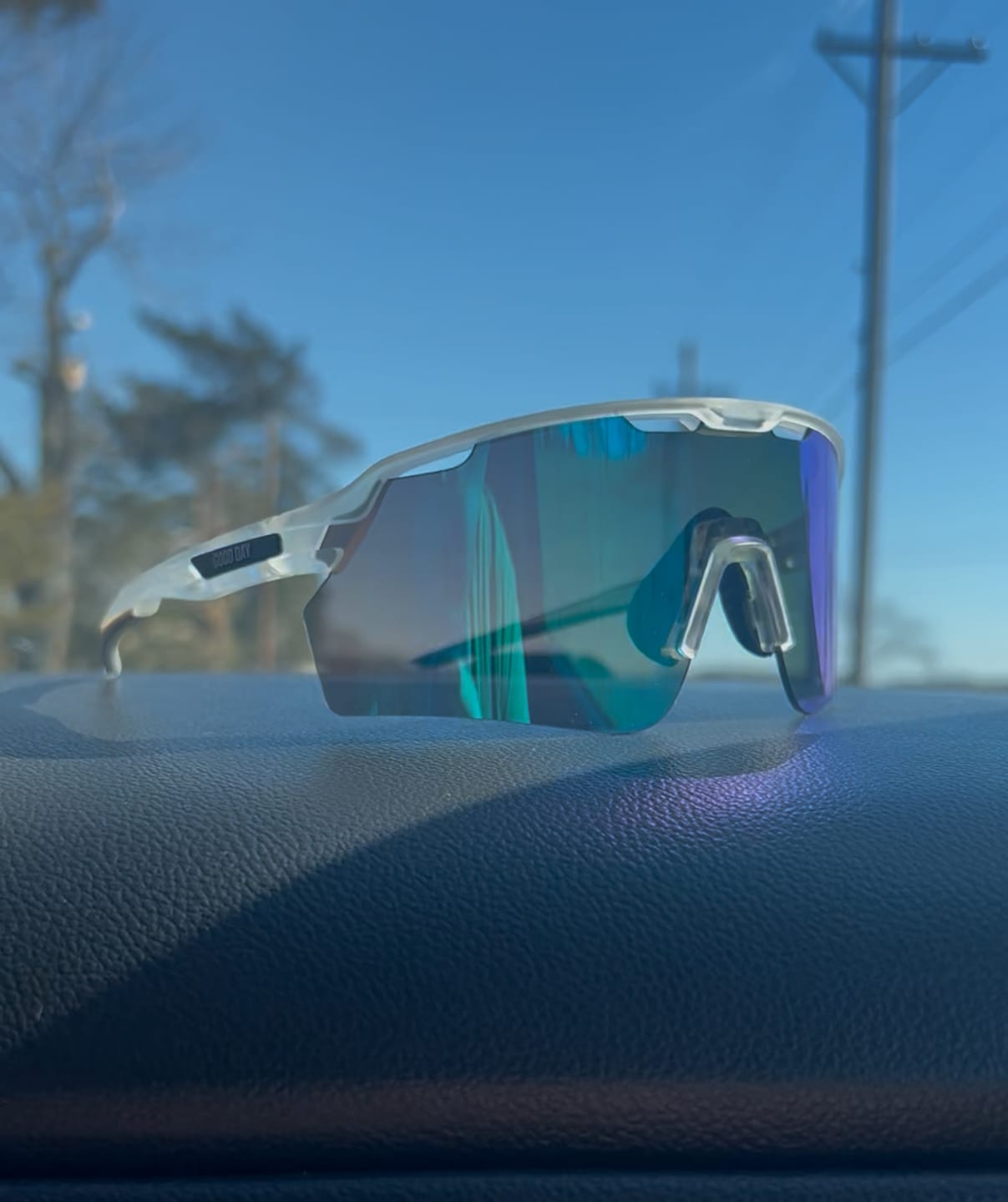 Customer photo review of The Jenna Sunglasses - Blue Lens