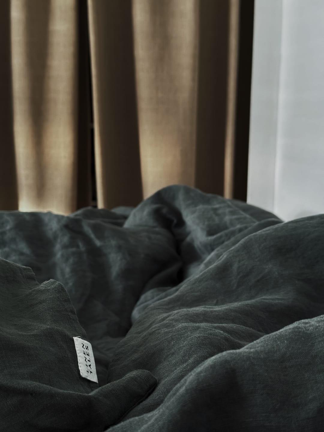 Customer photo review of Forest Green Linen Pillowcase
