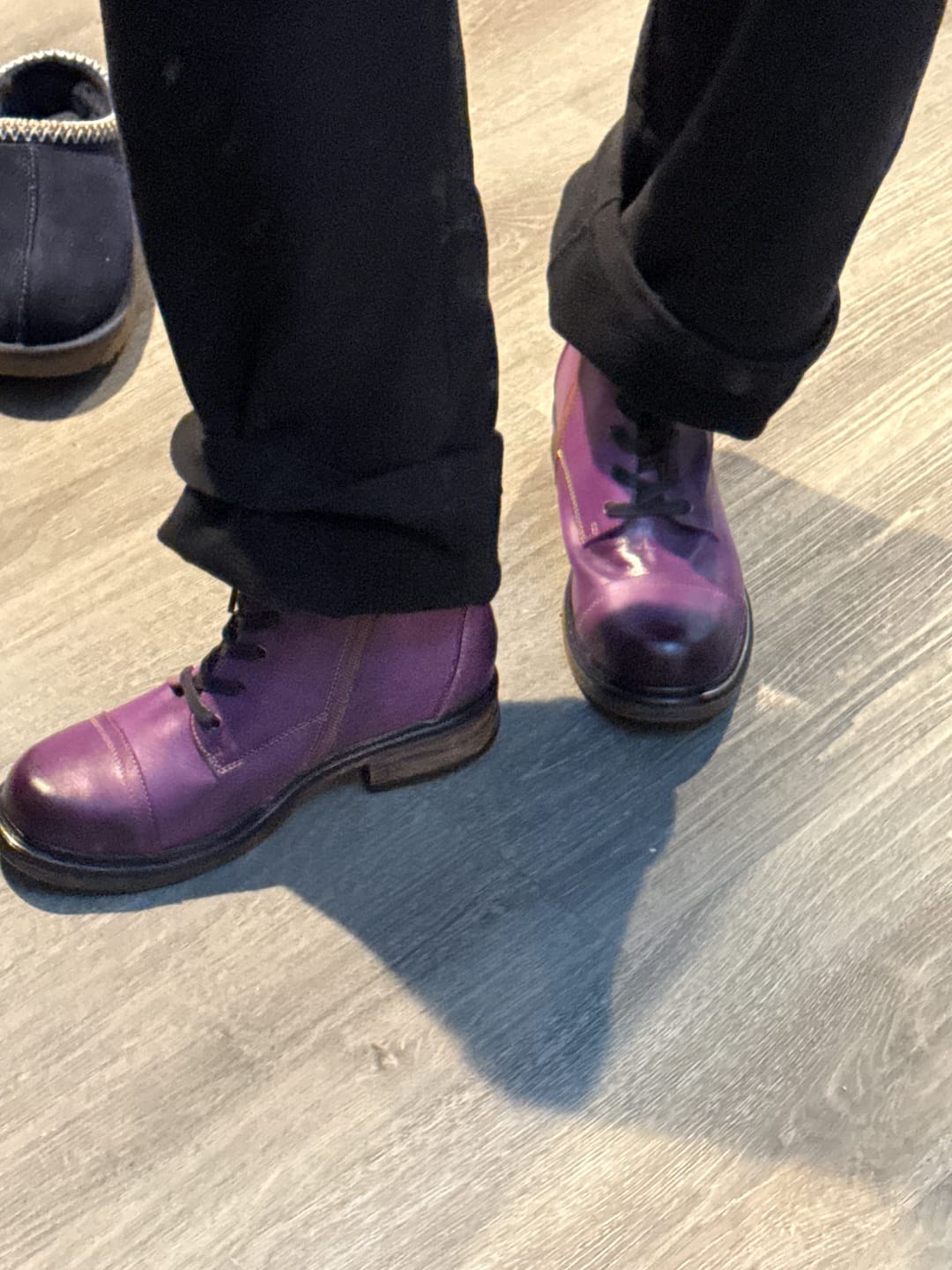 Customer photo review of Comfortable Genuine Leather Boots With Laces And Inside Zippers