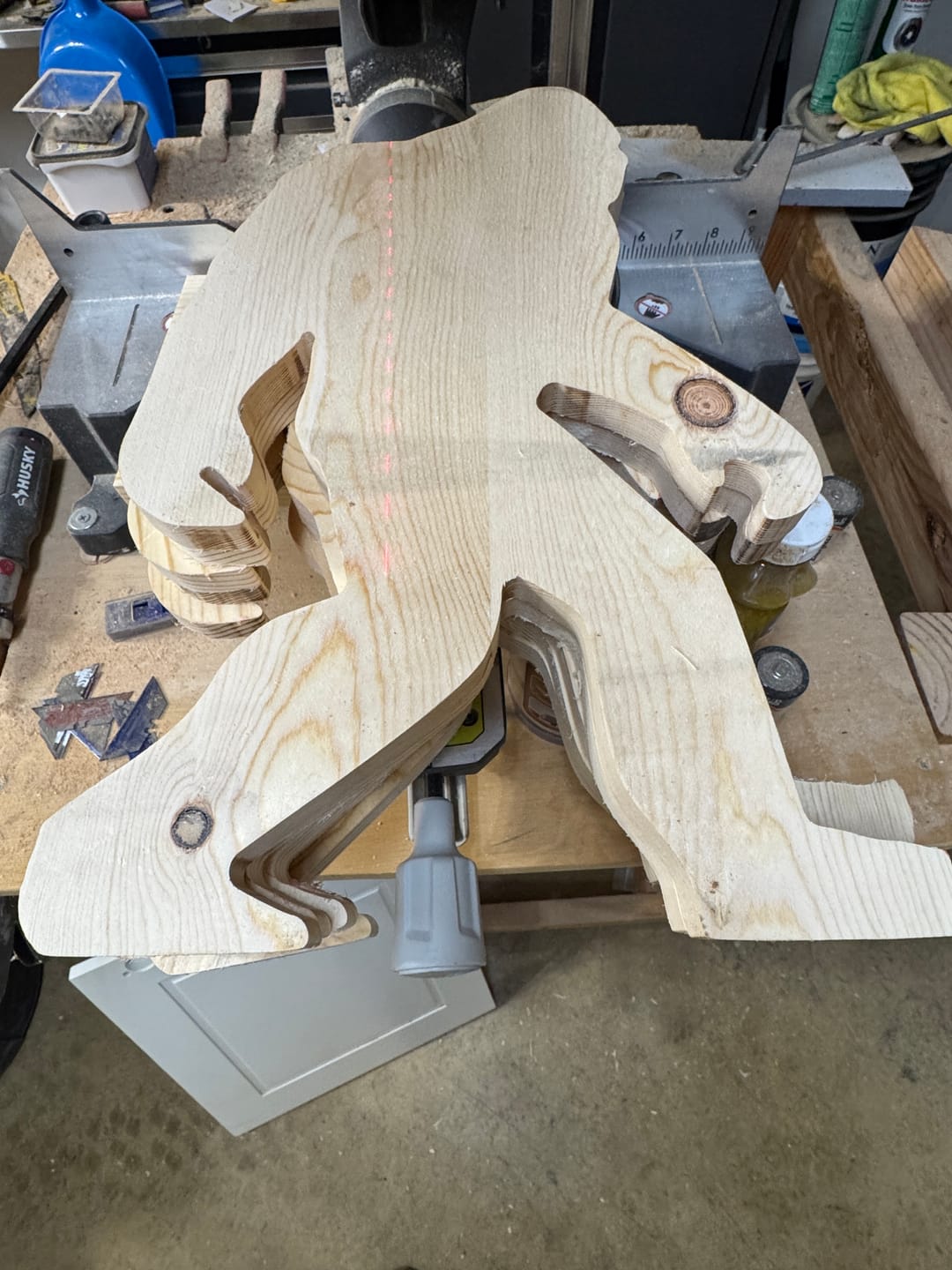 Customer photo review of 16x12" Bigfoot / Yeti / Sasquatch Silhouette Acrylic Router Template