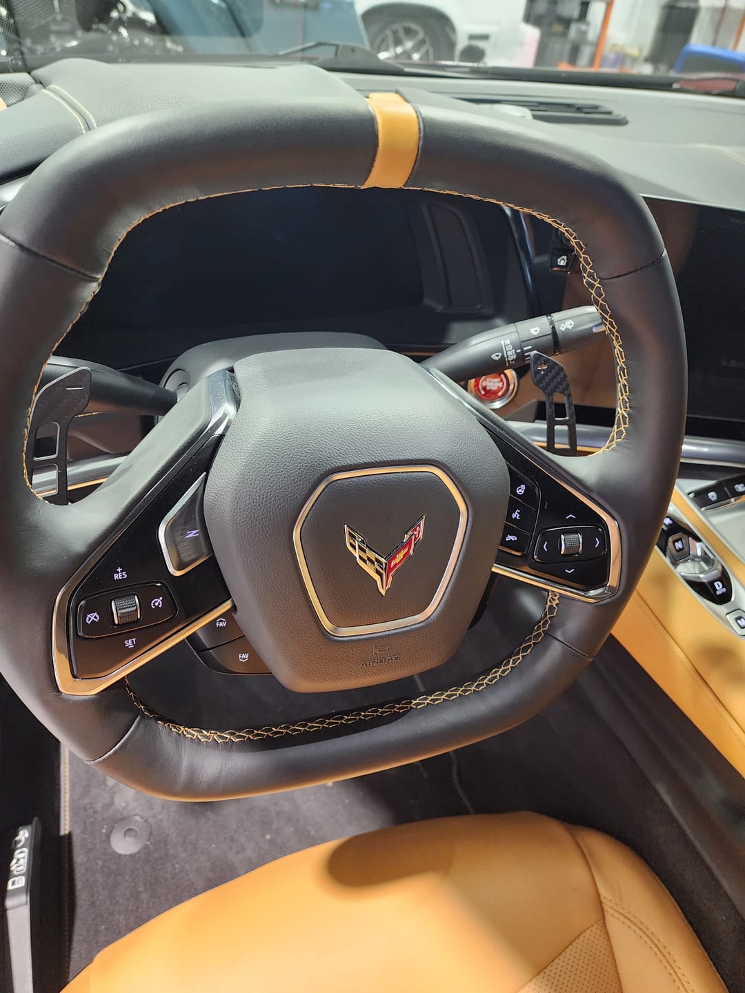 Customer photo review of 2020-Up Corvette C8 Steering Wheel Magnetic Paddle Shifter Pair