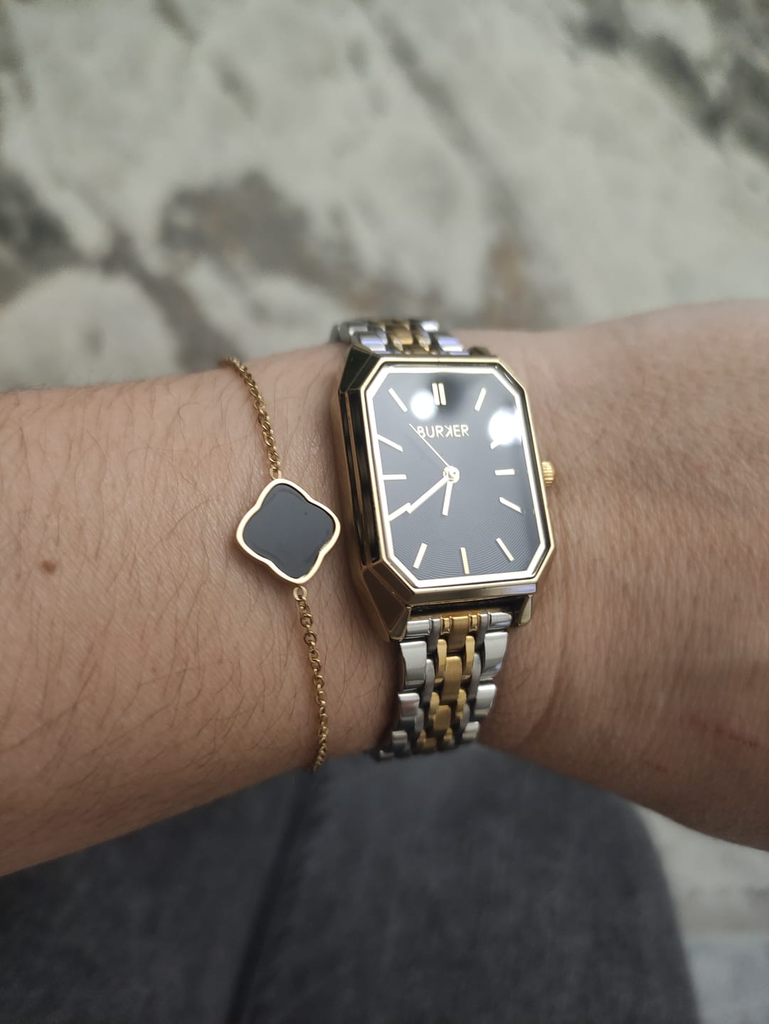 Customer photo review of Flora Gold Black Bracelet