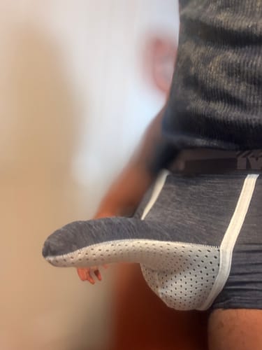 Customer photo review of Men’s Dual Ball Pouch Trunks With Fly Front