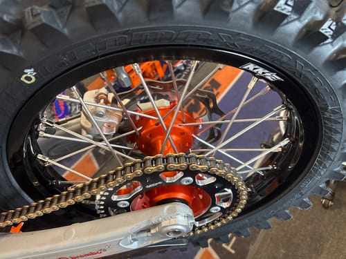 Customer photo review of KKE 19/16 Factory Size Kids Big Wheels Rims Fit KTM SX 85 2025 Orange