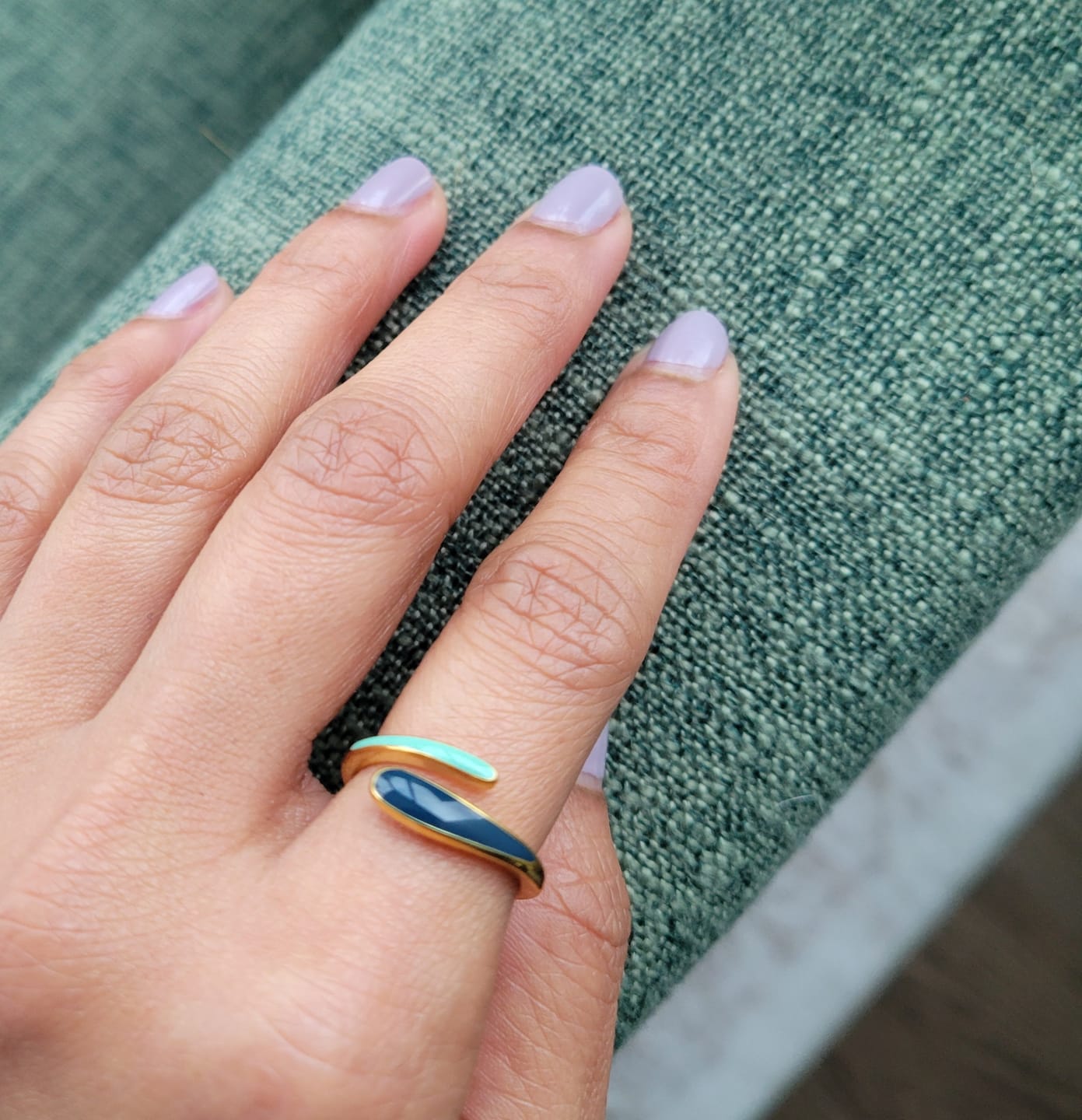 Customer photo review of Safira Blue Wrap Ring