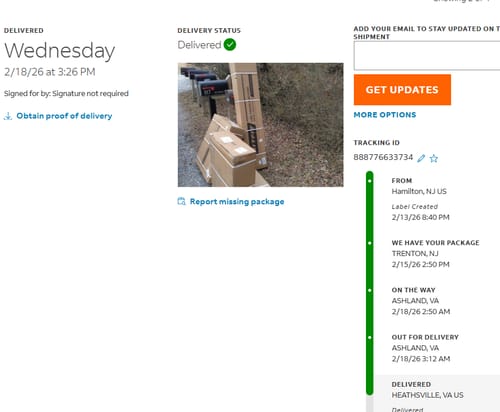 Customer photo review of Shipping Protection by Route