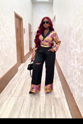 Customer photo review of Vera Brocade Pants Set