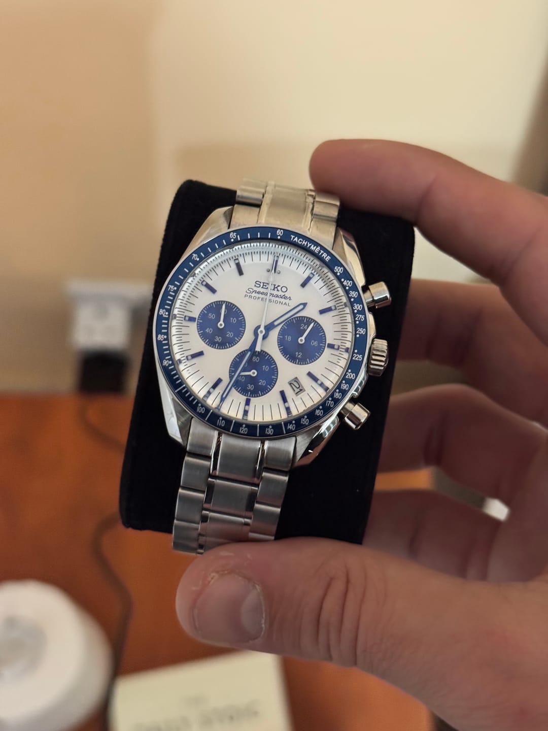 Customer photo review of Custom Seiko Speedmaster Inspired 'Royal Blue'