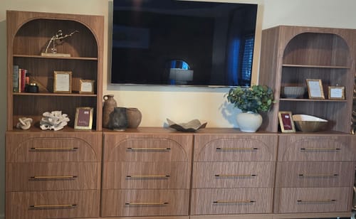 Customer photo review of Jagger Modular Media Wall Unit (6-Piece)