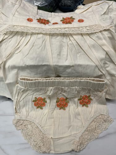 Customer photo review of Summer Ins Baby Flower Embroidered Short Sleeve Top+Flower Bread Shorts 2-piece Set for Baby Girls