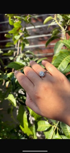 Customer photo review of 1.33Ct Kate Silver Halo Solitaire Ring