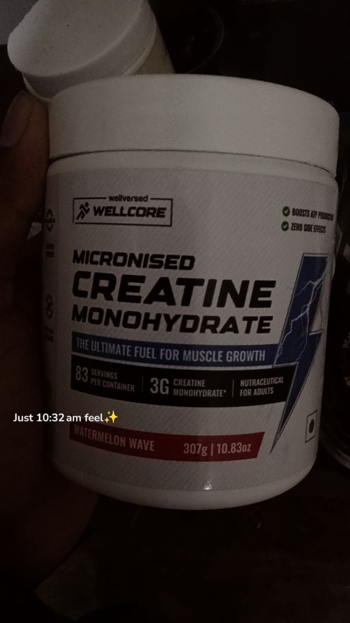 Customer photo review of Wellcore - Pure Micronised Creatine Monohydrate | Watermelon Wave (307g, 83 servings)