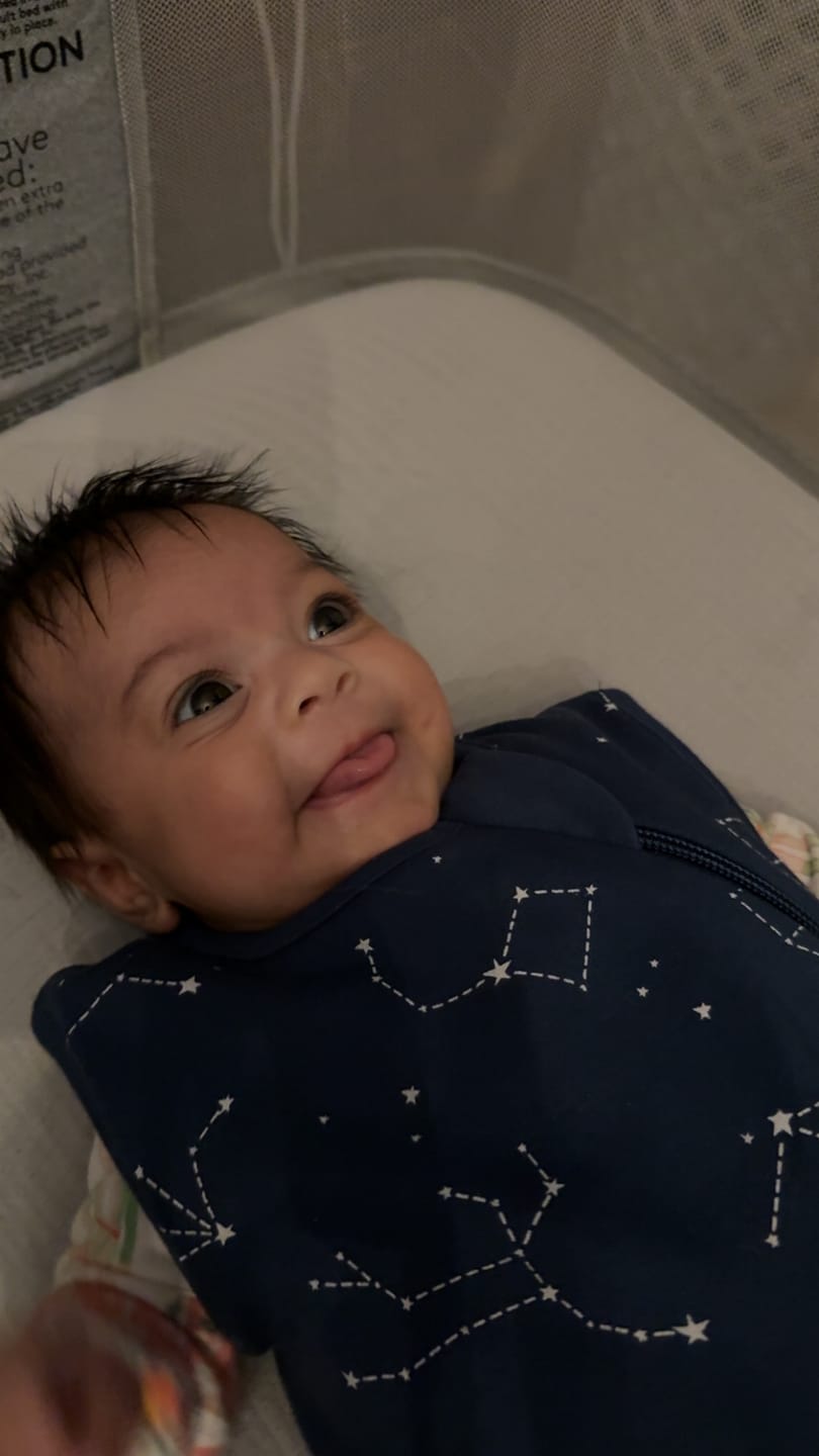 Customer photo review of 4 Season® Classic Baby Sleeping Bag, Merino Wool & Organic Cotton, Night Sky™