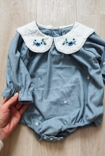 Customer photo review of 2025 New Toddler Baby Girls Romper Spring Children Clothes Ruffled Long Sleeved Cotton Baby Clothing Flower Baby Girls Jumpsuit