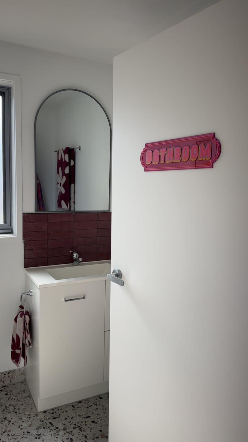 Customer photo review of Bathroom Gold Mirror