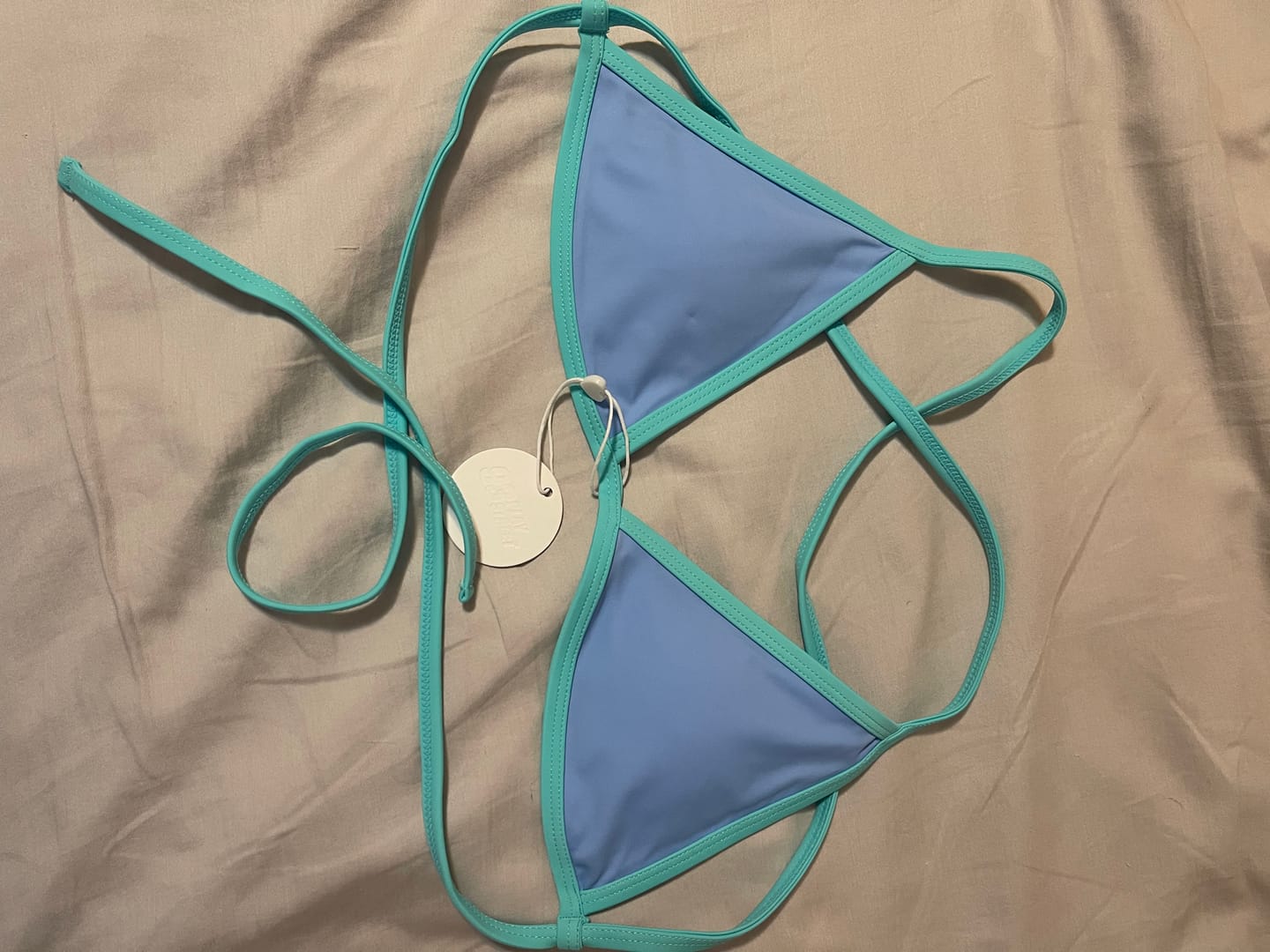 Customer photo review of LILY Peri Minimal Triangle Top