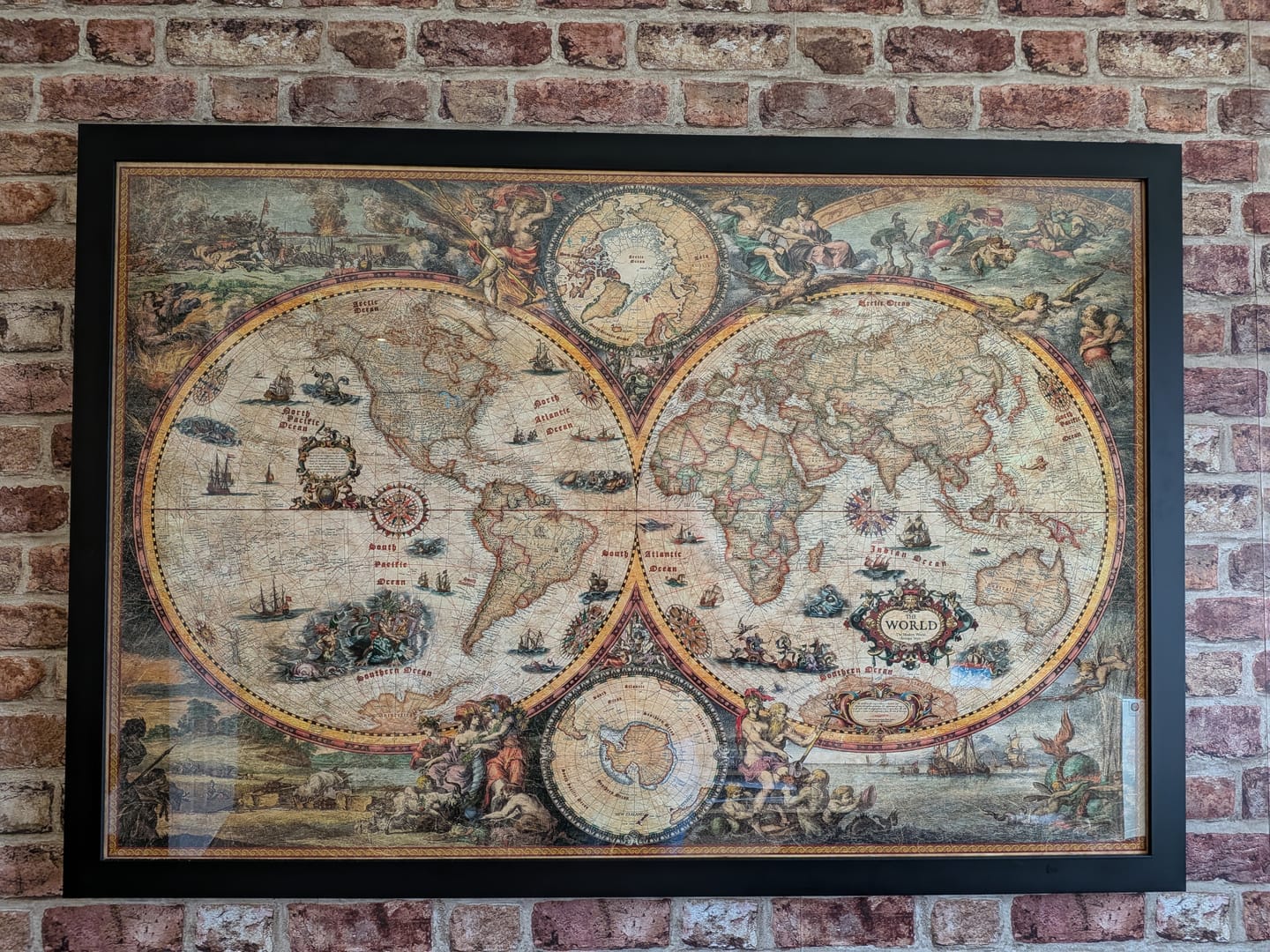 Customer photo review of Large Vintage Style Modern World Map by Ray&Co, 2024