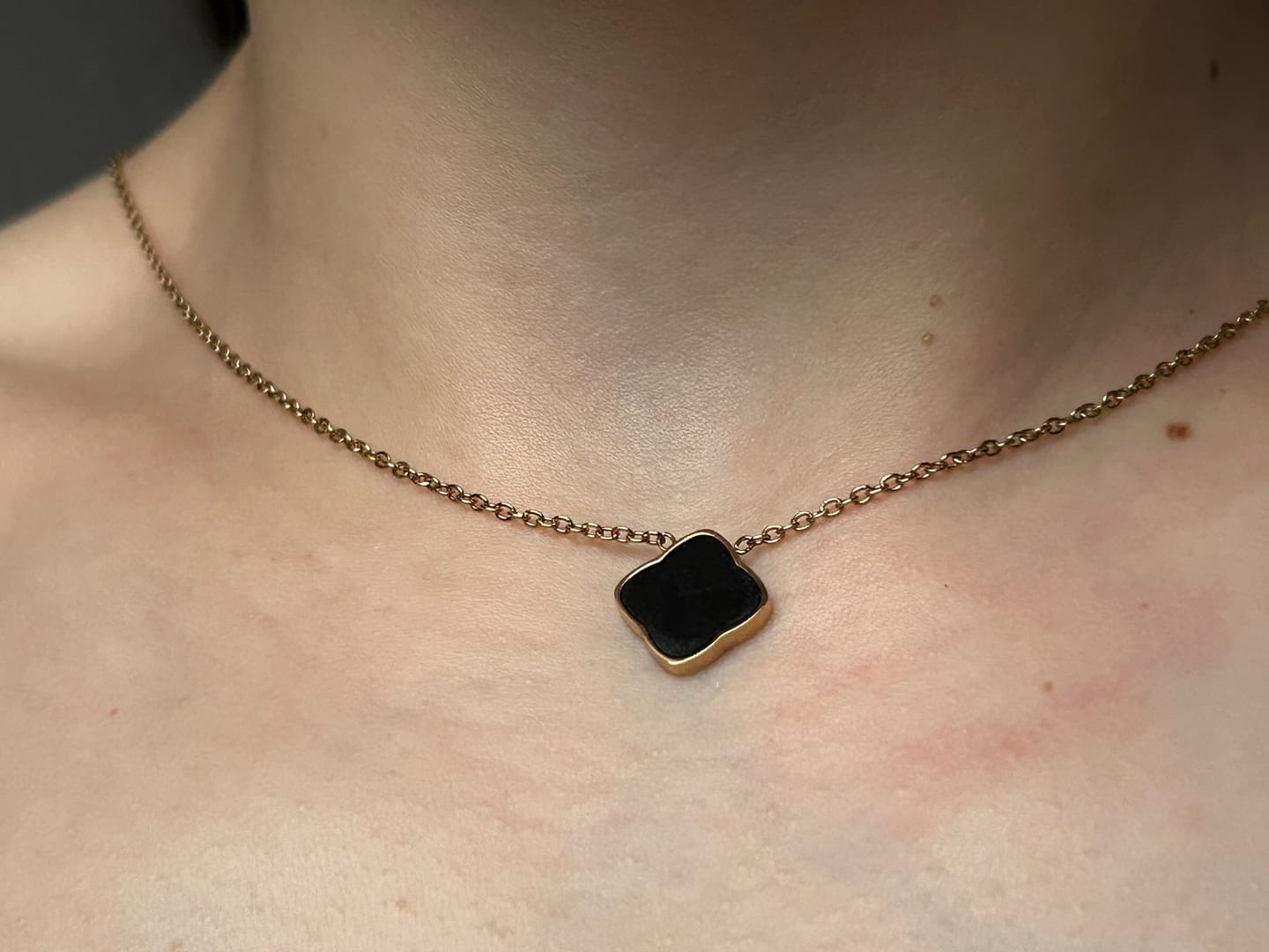Customer photo review of Flora Gold Black Necklace