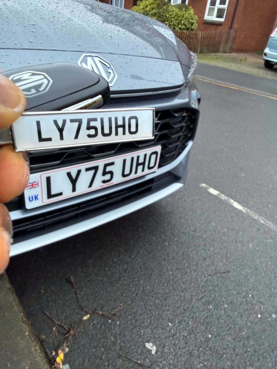 Customer photo review of Personalised Metal Number Plate Keyring