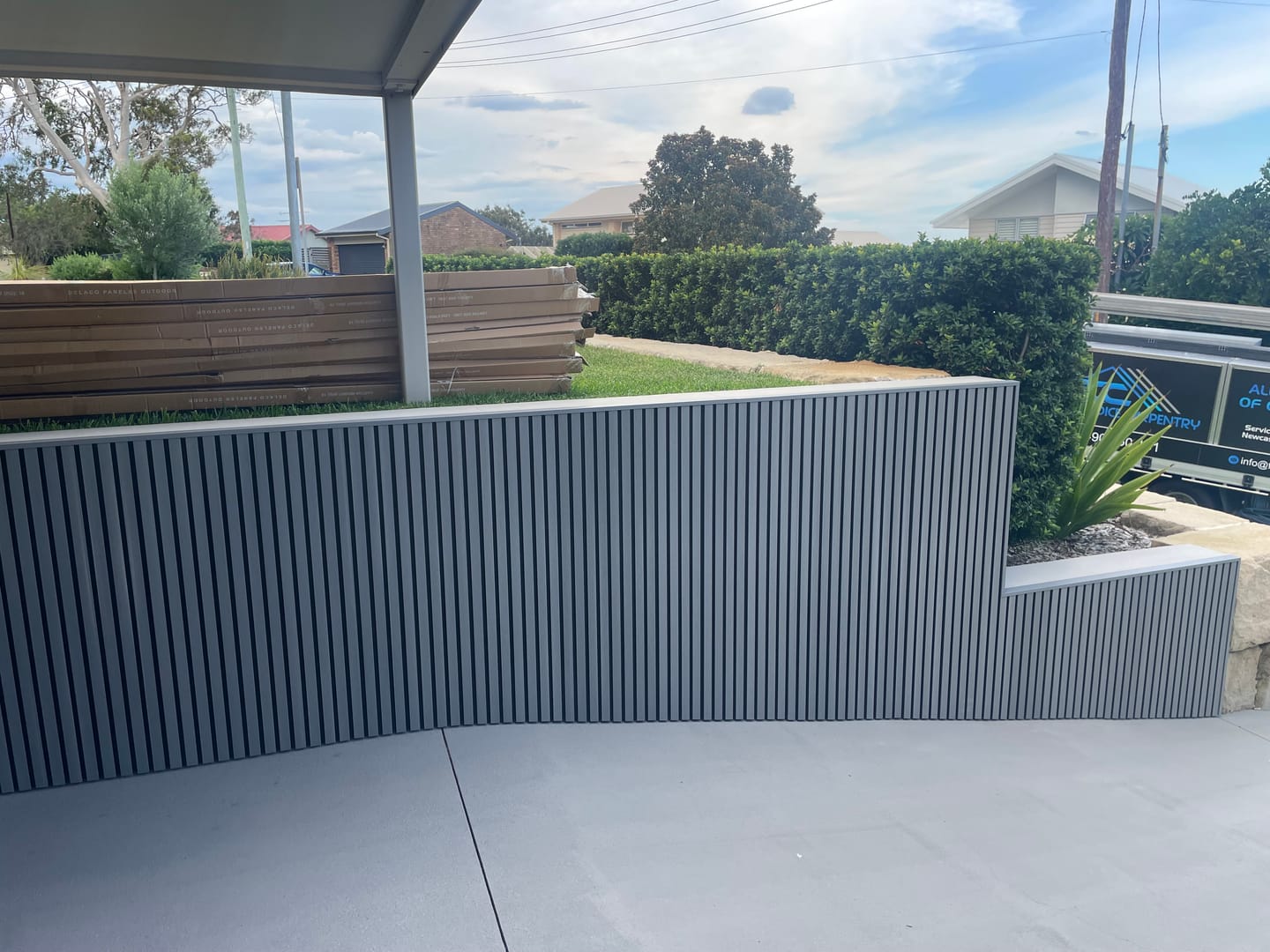 Customer photo review of Grey Oak | Outdoor Panel