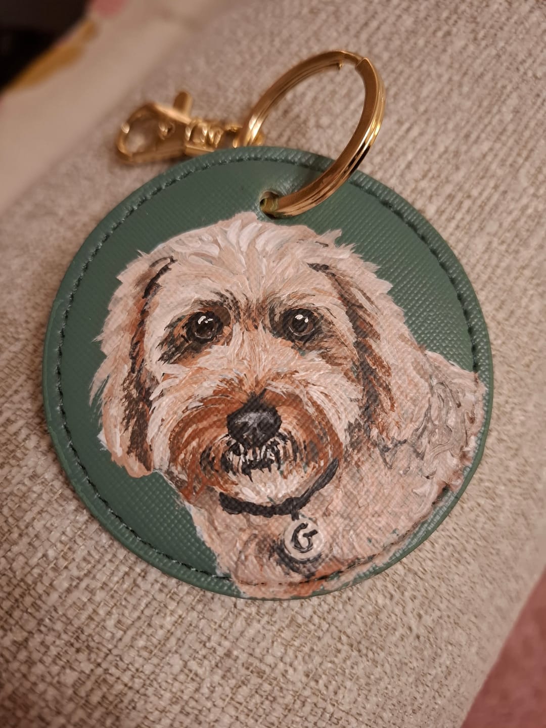 Customer photo review of Pet Portrait Hand Painted Key Ring