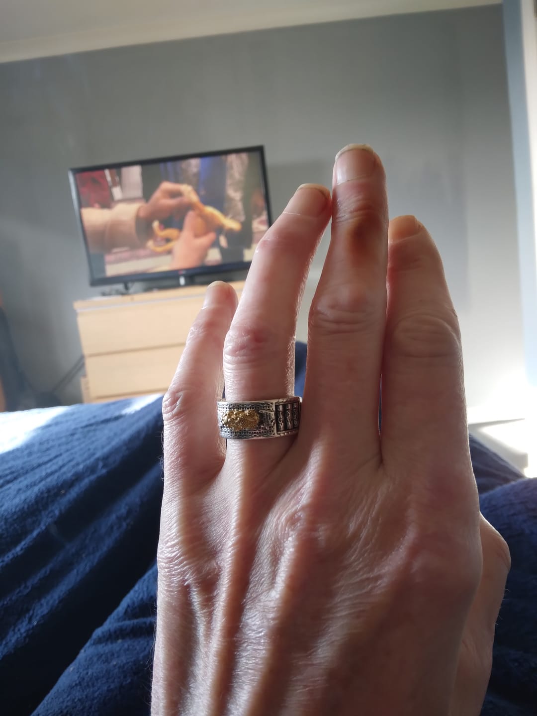 Customer photo review of FuAttract FengShui Pixiu Mantra Ring for Wealth Success & Protection
