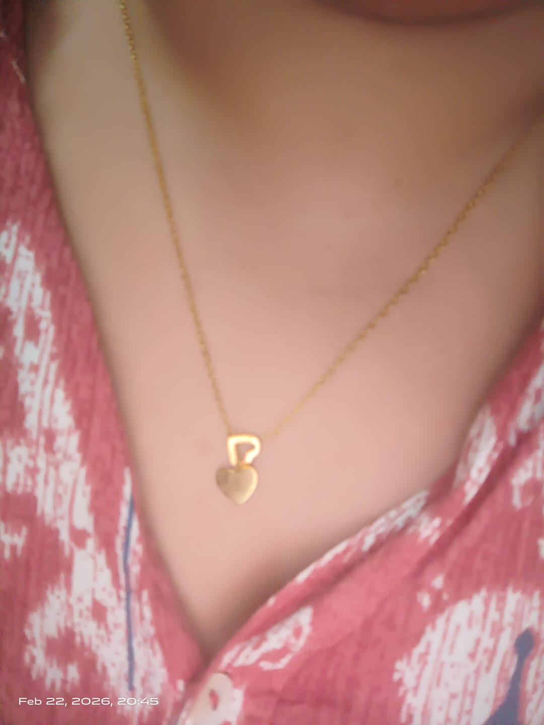 Customer photo review of Two Heart Gold Lariat Necklace