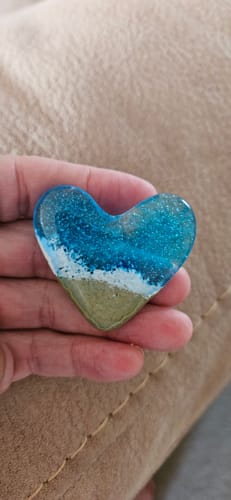 Customer photo review of Fused Pocket Heart, Beachy