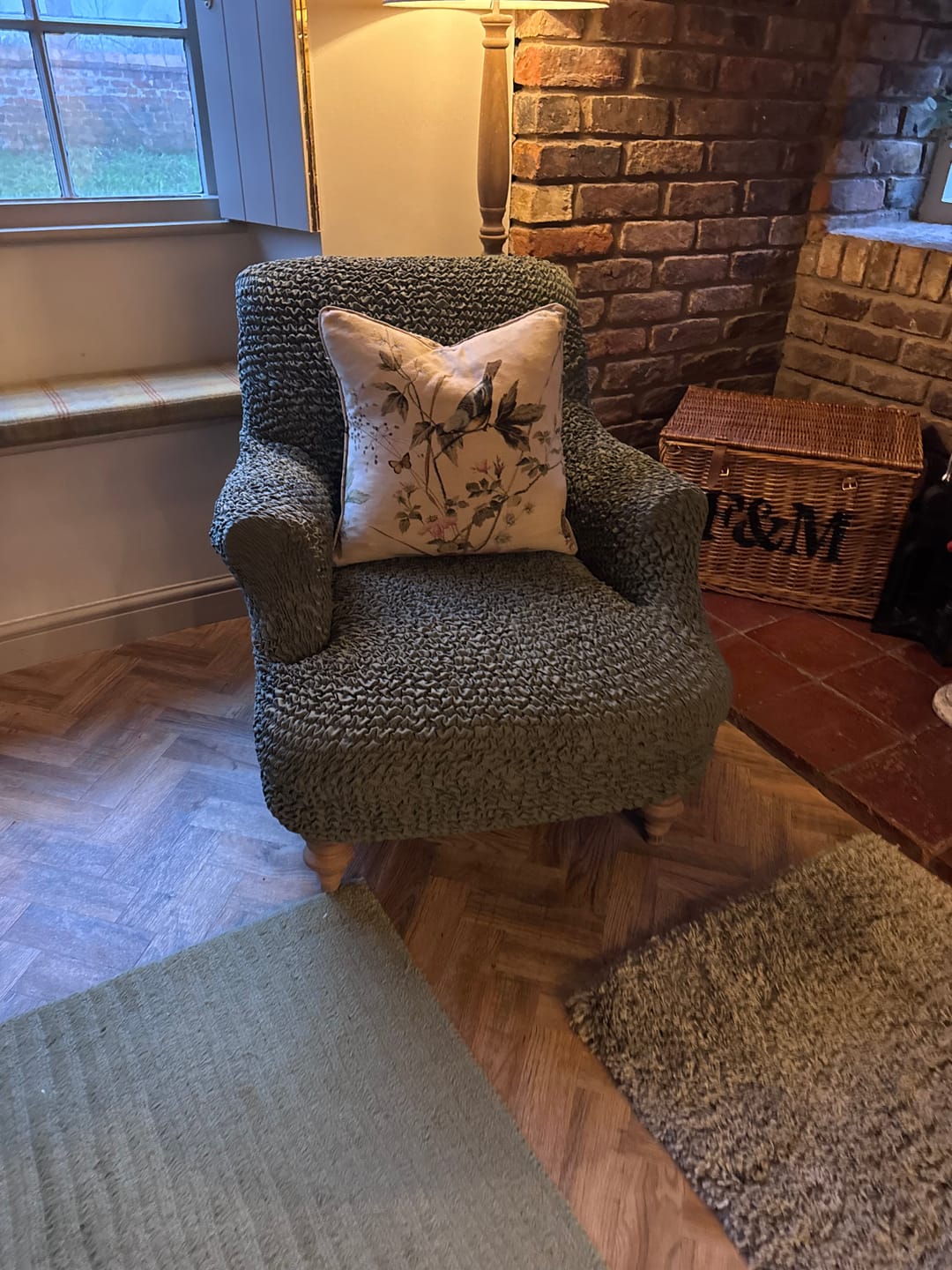 Customer photo review of Arm Chair Cover - Moss Green, Microfibra
