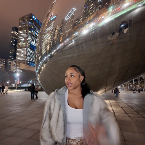 Customer photo review of Omirad Faux Fur Hooded Jacket