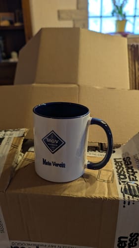 Customer photo review of TassenExpress - Becher Keramik Tasse mit Logo bedruckt 325ml Firmenlogo