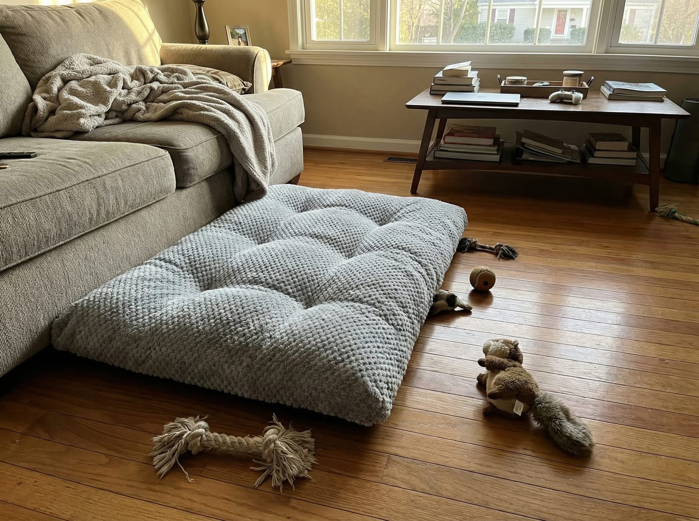 Customer photo review of Plush Haven Luxe Comfort Pet Bed