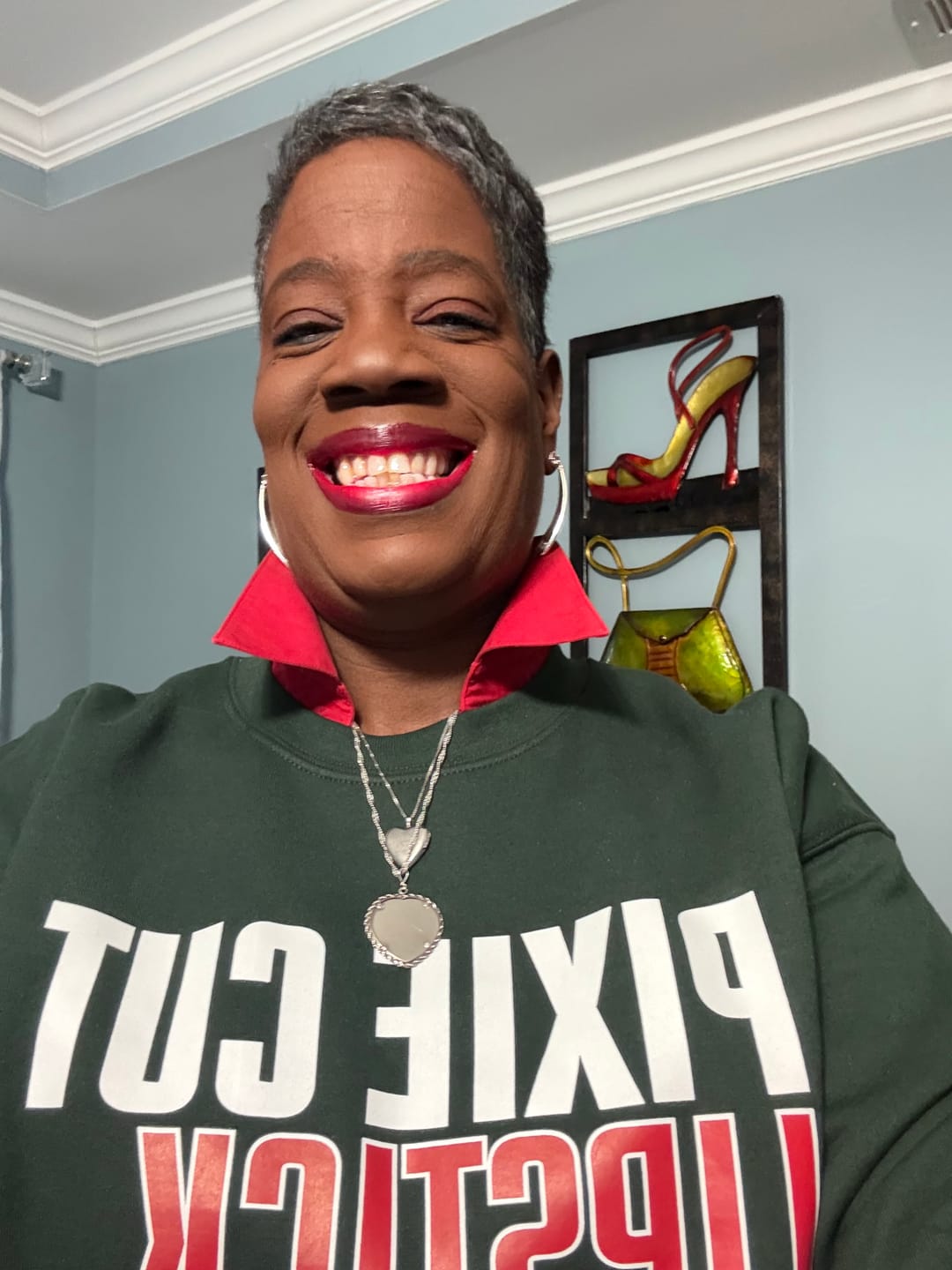 Customer photo review of Pixie Cut, Lipsitck, & Heels (green)