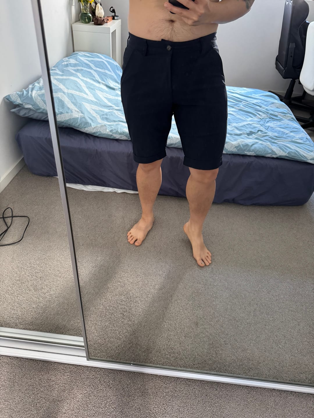 Customer photo review of Ultra-Stretch 9” Chino Shorts - Navy