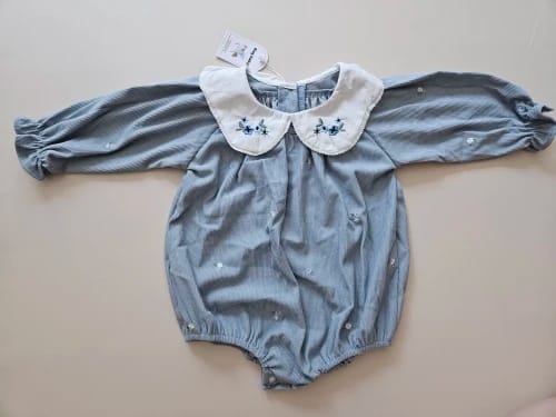 Customer photo review of 2025 New Toddler Baby Girls Romper Spring Children Clothes Ruffled Long Sleeved Cotton Baby Clothing Flower Baby Girls Jumpsuit