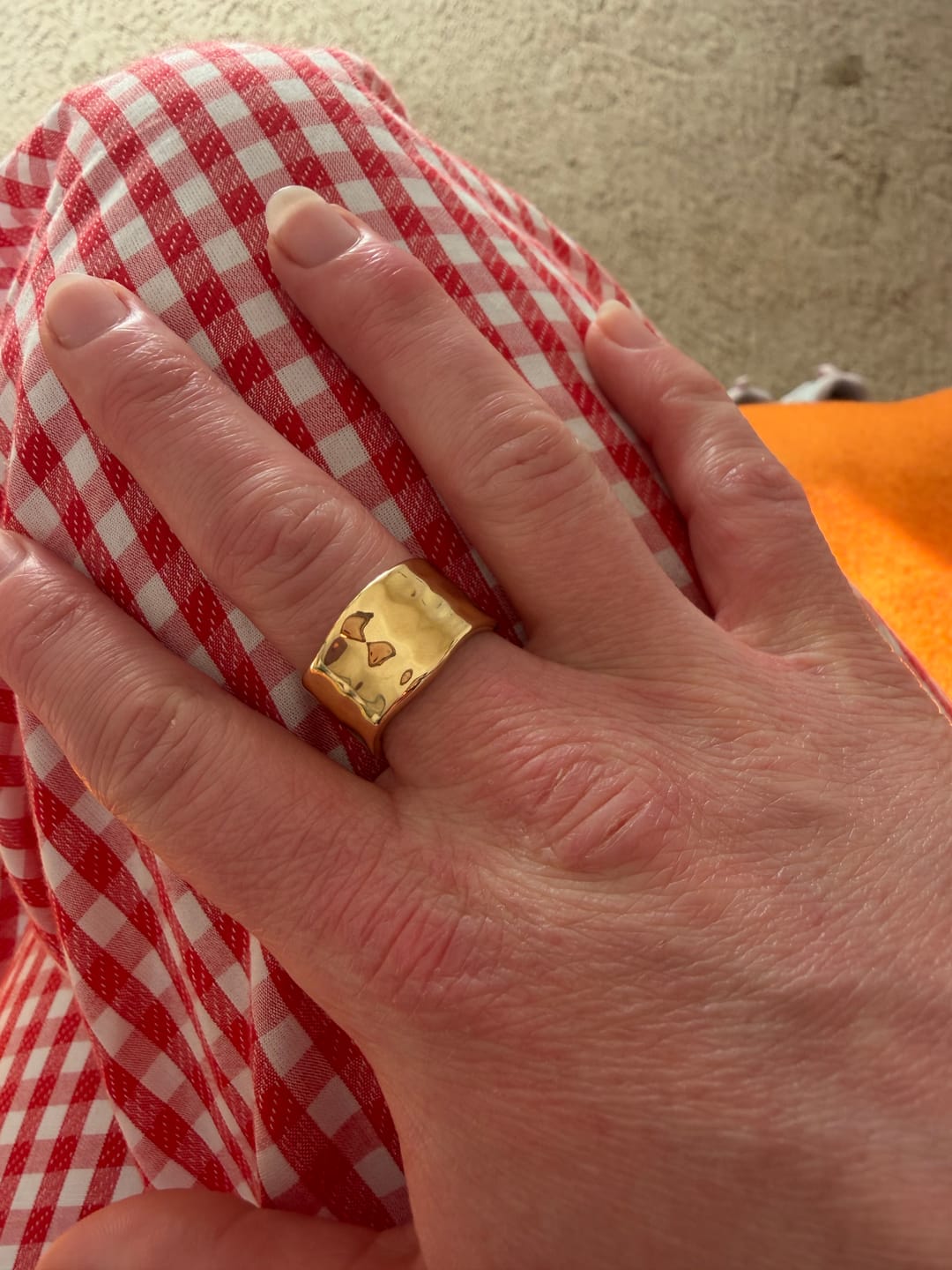 Customer photo review of Textured Band Ring