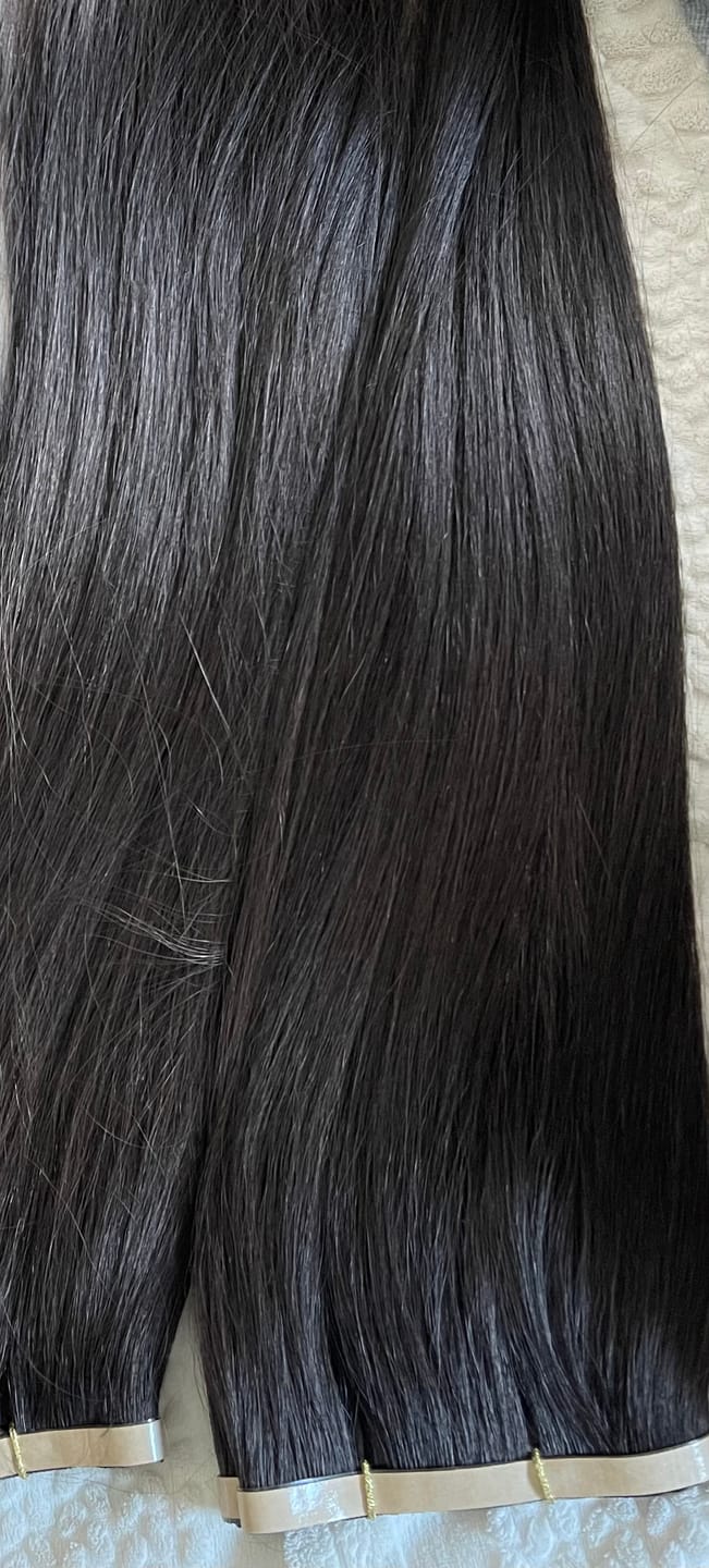 Customer photo review of 26” 210g Tape-In Weft Bio-Protein Fibre Soft Black