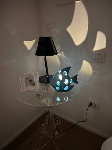 Customer photo review of Statuina Pesce in Ceramica Azzurra con LED Integrato