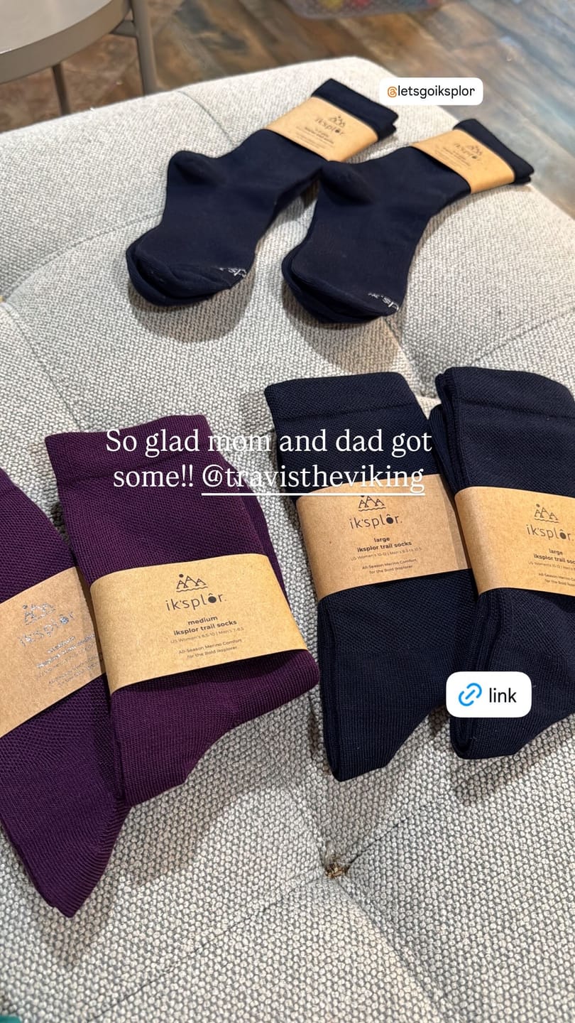 Customer photo review of Merino Wool & Tencel Trail Socks (2 Sets)