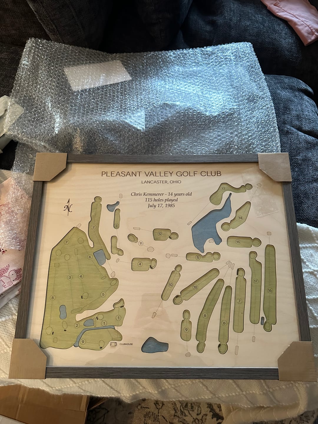 Customer photo review of Custom 3D Wood Golf Course Map