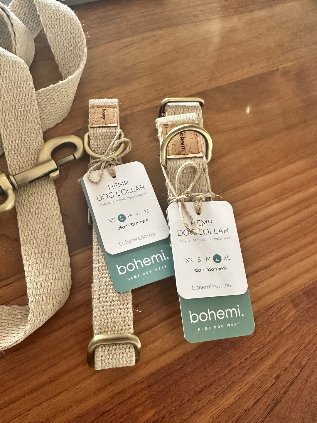 Customer photo review of SUPER SOFT Hemp Dog Lead ~ Brushed Antique